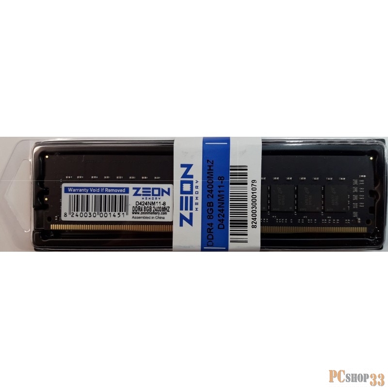 Модуль памяти ZEON DDR4 DIMM 8GB D424NM11-8 {PC4-19200, 2400MHz}