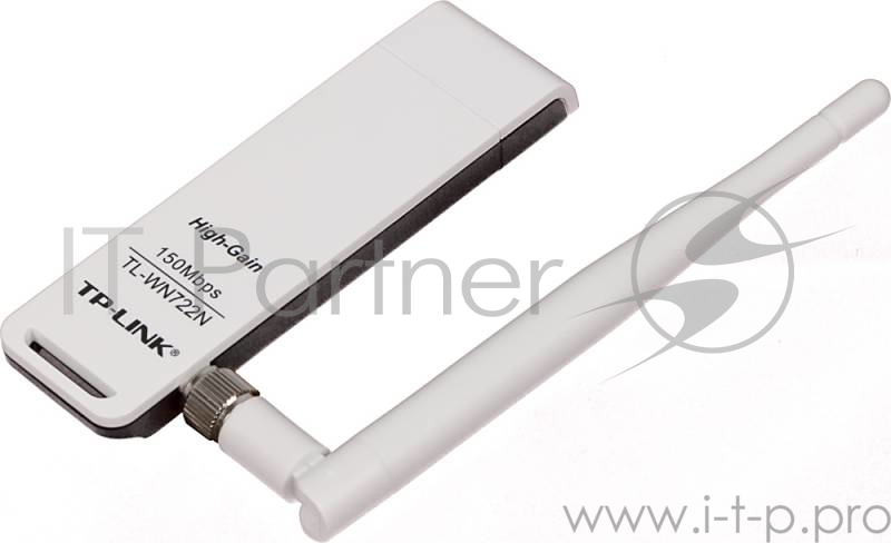 Адаптер TP-Link SOHO TL-WN722N 150Mbps High Gain Wireless N USB Adapter with Cradle, Atheros, 1T1R, 2.4GHz, 802.11n/g/b, 1 detachable antenna