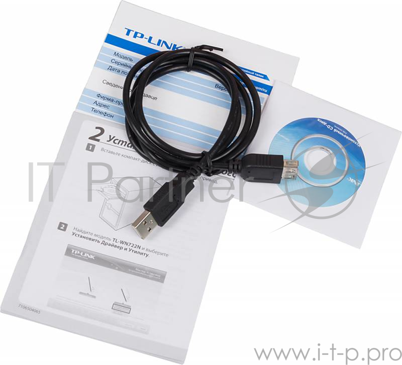 Адаптер TP-Link SOHO TL-WN722N 150Mbps High Gain Wireless N USB Adapter with Cradle, Atheros, 1T1R, 2.4GHz, 802.11n/g/b, 1 detachable antenna