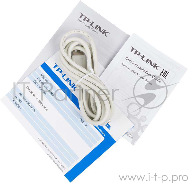 Сетевое оборудование TP-Link SOHO TL-WN822N Адаптер W300M High-Power Wireless USB Adapter, 2x2 MIMO, 802.11n