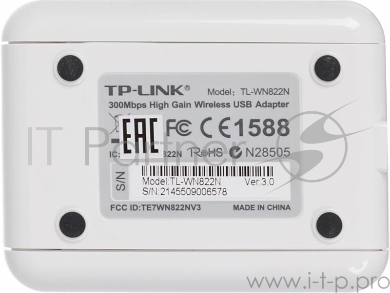 Сетевое оборудование TP-Link SOHO TL-WN822N Адаптер W300M High-Power Wireless USB Adapter, 2x2 MIMO, 802.11n