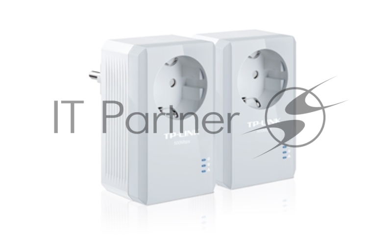 Сетевое оборудование TP-Link TL-PA4010PKIT AV600 Powerline Adapter with AC Pass Through Starter Kit, Ultra Compact Size, 500Mbps Powerline Datarate, 10/100Mbps Fast Ethernet, HomePlug AV, Green Powerline, Plug and Play