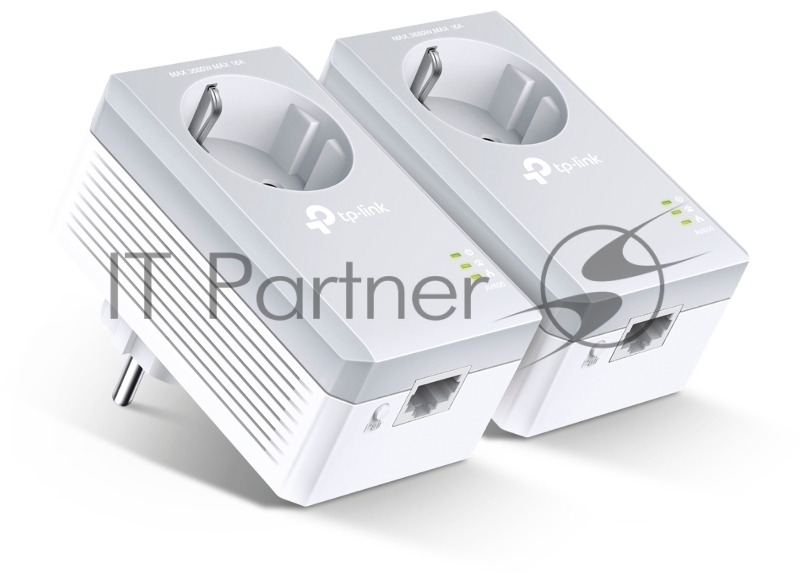 Сетевое оборудование TP-Link TL-PA4010PKIT AV600 Powerline Adapter with AC Pass Through Starter Kit, Ultra Compact Size, 500Mbps Powerline Datarate, 10/100Mbps Fast Ethernet, HomePlug AV, Green Powerline, Plug and Play