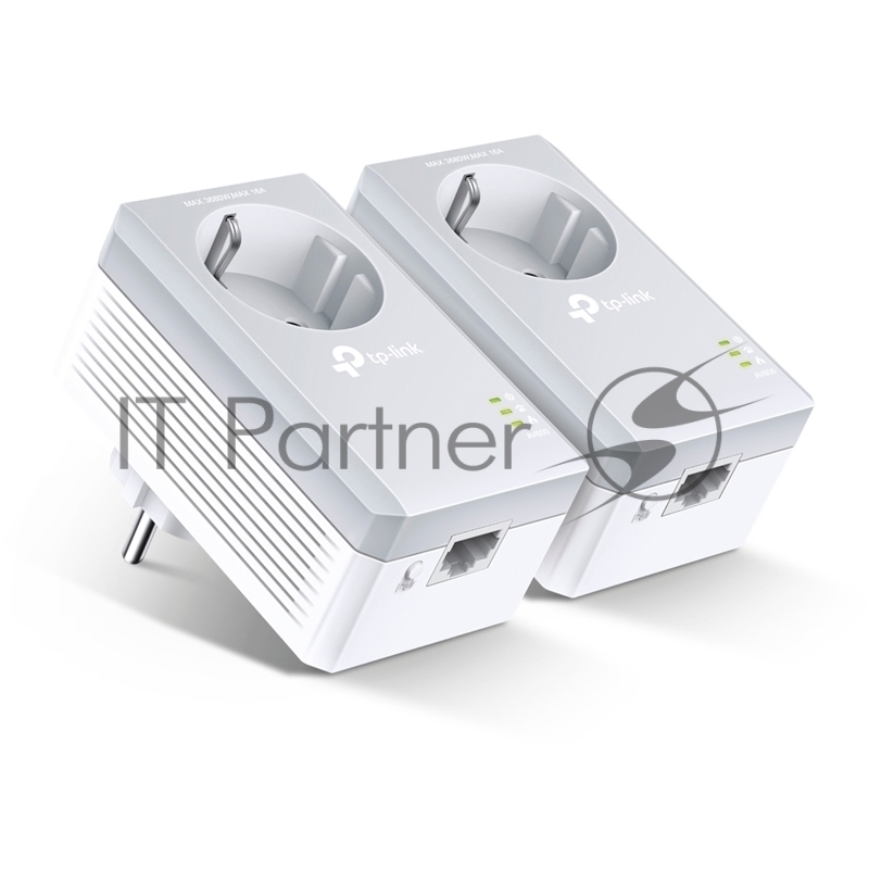 Сетевое оборудование TP-Link TL-PA4010PKIT AV600 Powerline Adapter with AC Pass Through Starter Kit, Ultra Compact Size, 500Mbps Powerline Datarate, 10/100Mbps Fast Ethernet, HomePlug AV, Green Powerline, Plug and Play
