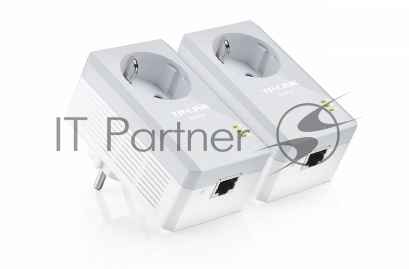 Сетевое оборудование TP-Link TL-PA4010PKIT AV600 Powerline Adapter with AC Pass Through Starter Kit, Ultra Compact Size, 500Mbps Powerline Datarate, 10/100Mbps Fast Ethernet, HomePlug AV, Green Powerline, Plug and Play
