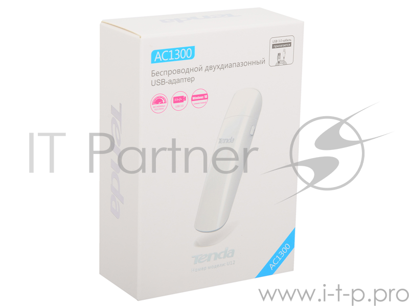Адаптер Wi-Fi Tenda WiFi Adapter USB U12 (USB3.0, WLAN 1300Mbps, 802.11ac) 1x int Antenna