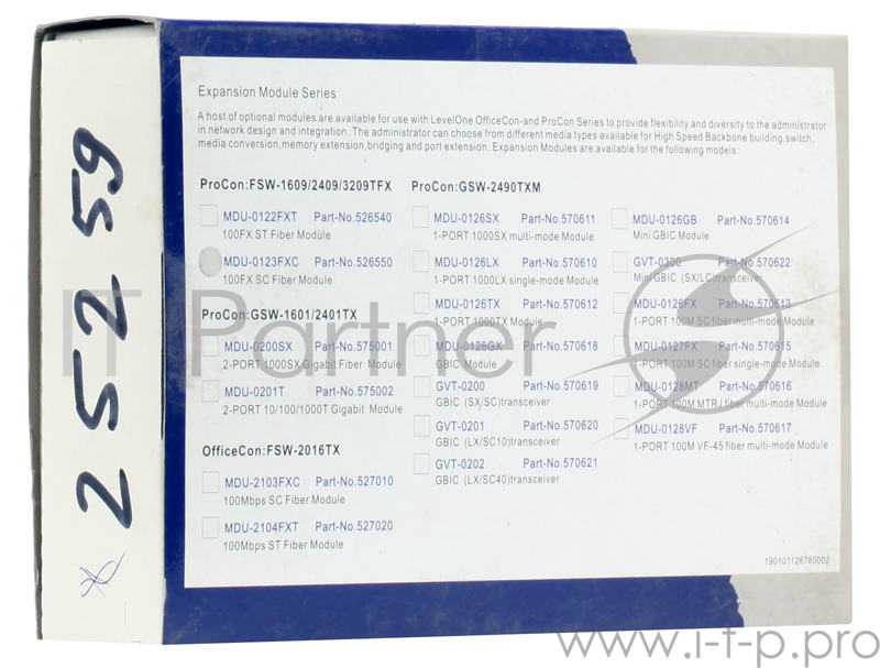 Модуль расширения LevelOne MDU-0123 SC-Оптоволоконный Модуль для FSW-1609/2409