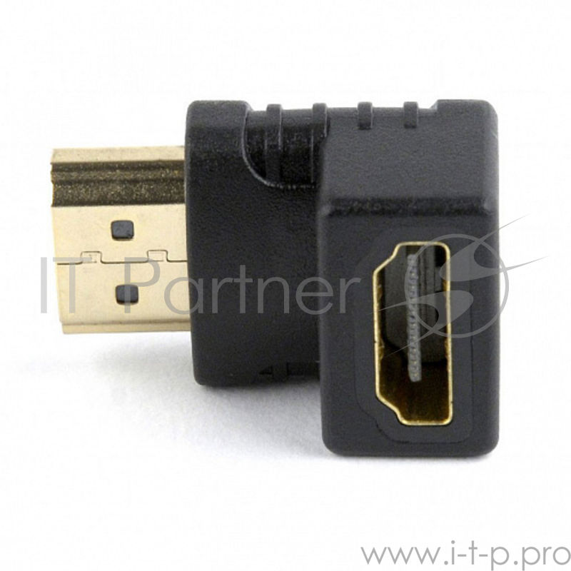 Переходник Cablexpert Переходник HDMI-HDMI 19F/19M, угловой соединитель 90 градусов, золотые разъемы (A-HDMI90-FML)