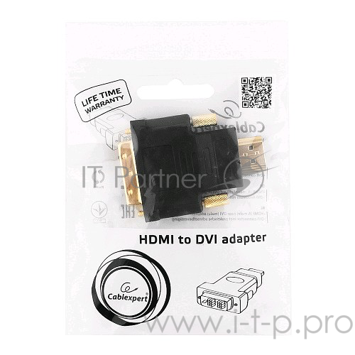 Переходник Gembird Переходник HDMI-DVI 19M/19M(папа-папа), золотые разъемы A-HDMI-DVI-1