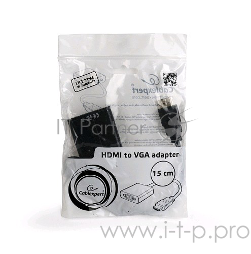 Переходник Gembird Переходник HDMI-VGA Cablexpert, 19M/15F, провод 15см (A-HDMI-VGA-04)
