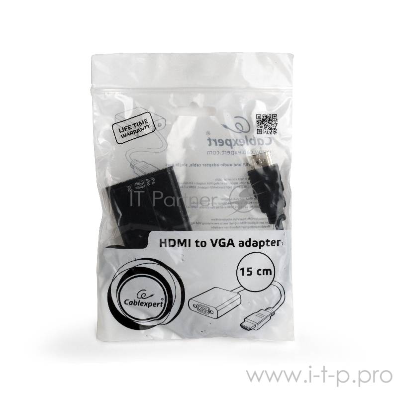Переходник Gembird Переходник HDMI-VGA Cablexpert, 19M/15F, провод 15см (A-HDMI-VGA-04)