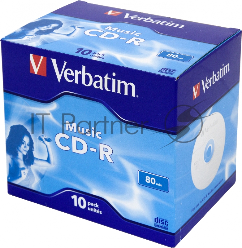 Диск Verbatim Диски CD-R 80 JC/10 Audio Live It (43365)