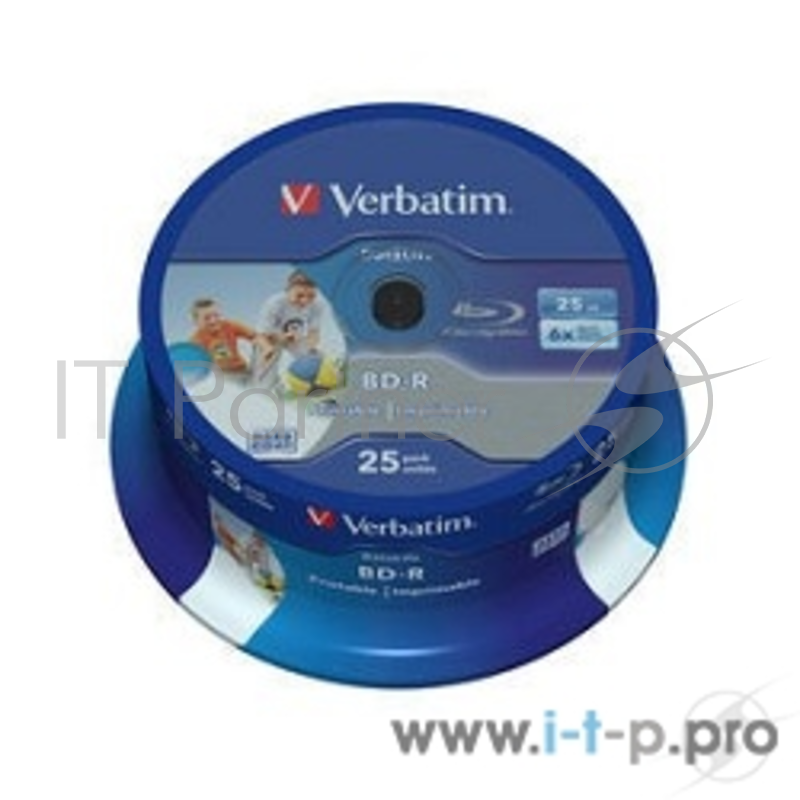 Диск Verbatim BD-R 25 GB 6x CB/25 Full Ink Print NO ID (43811)