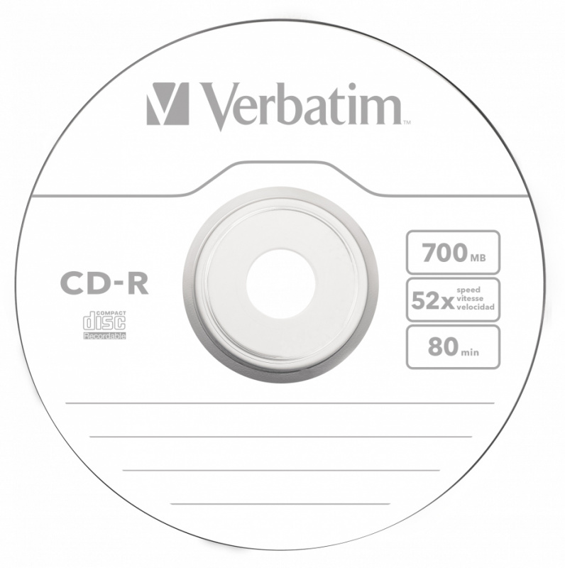 Диск Verbatim Диски CD-R 700Mb 80 min 48-х/52-х (Slim case)43347