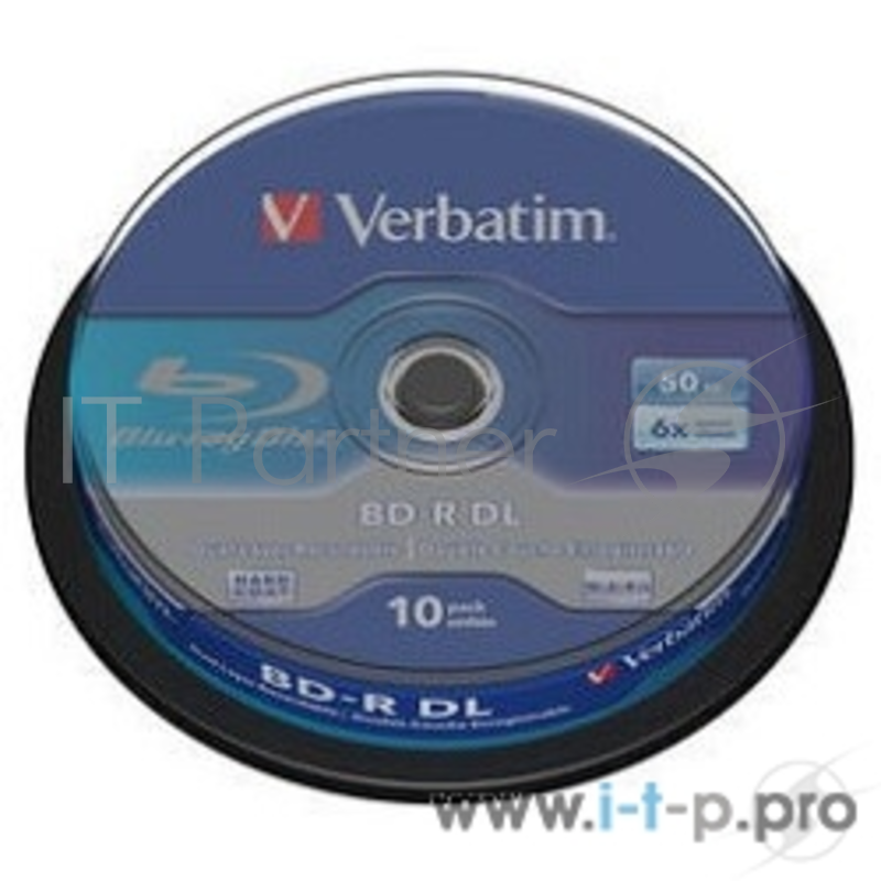 Диск Verbatim Диск BD-R 6-x, 50 Gb, Cake Box 10шт диски (43746)