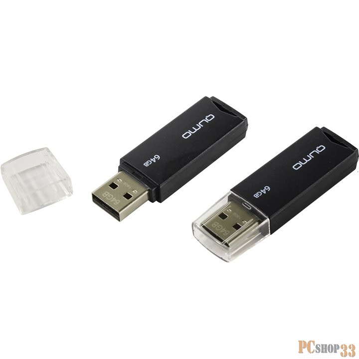 Носитель информации USB 2.0 QUMO 64GB Tropic Black QM64GUD-TRP-Black