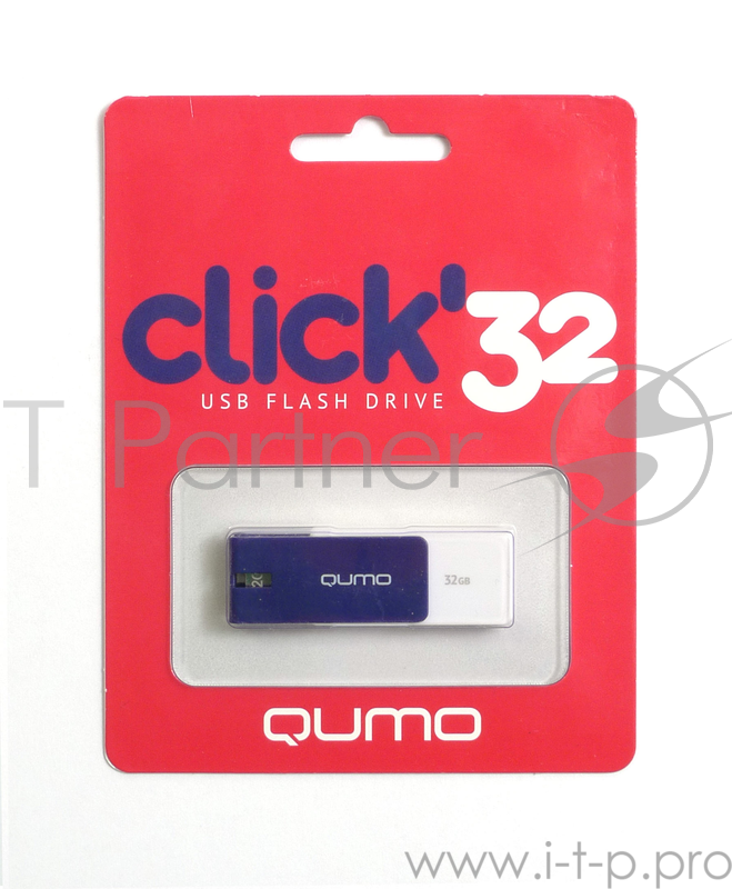 Носитель информации USB 2.0 QUMO 32GB Click QM32GUD-CLK-Sapphire