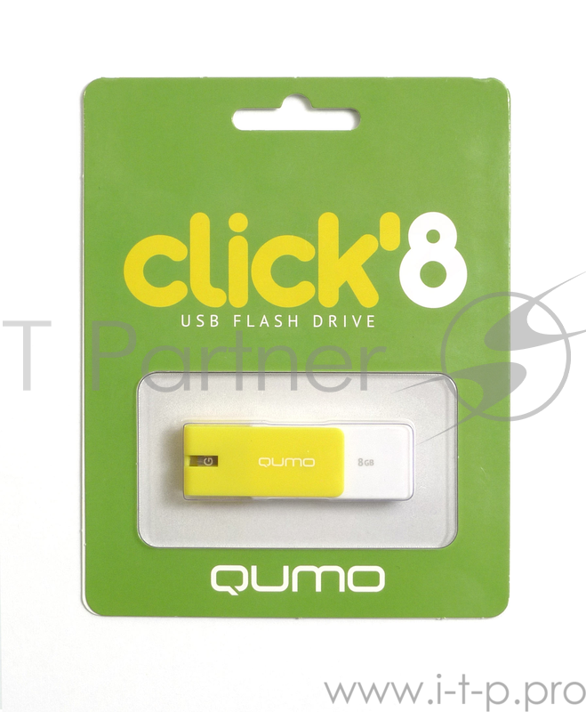 Носитель информации USB 2.0 QUMO 8GB Click QM8GUD-CLK-Lemon