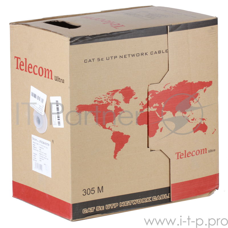 Кабель Telecom Кабель Ultra UTP кат.5e многожильный 4X2X7 (305м) (0.20mm) TUM34702E/TUM34102E