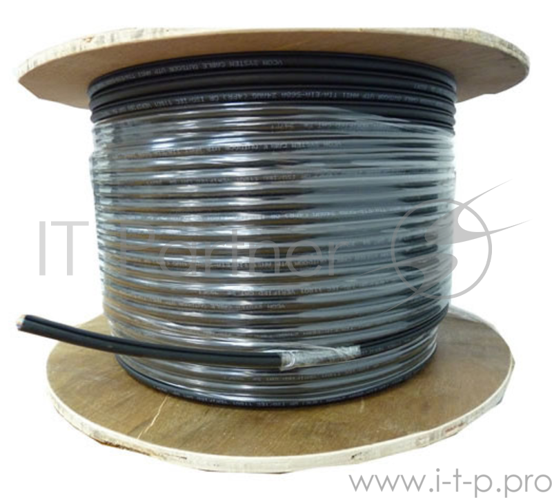 Кабель сетевой UTP 4 Pair AWG 24 CCA wooden reel, PE+PVC, outdoor 305м серый