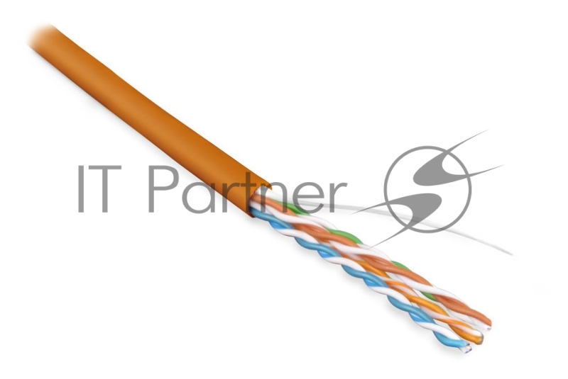 Кабель Hyperline UUTP4-C5E-S24-IN-LSZH-OR-305 (UTP4-C5E-SOLID-LSZH-OR-305) (305 м) Кабель витая пара, неэкран. U/UTP, категория 5e, 4 пары (24 AWG), одножильный (solid), LSZH, нг(С)-HF, -20°C – +75°C, оранж