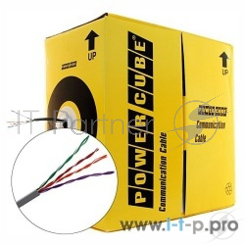Кабель PowerCube PC-UPC-5040E-SOL Кабель UTP кат.5e, 4 пары, 0.40 мм (305 м pullbox), ССА одножильный