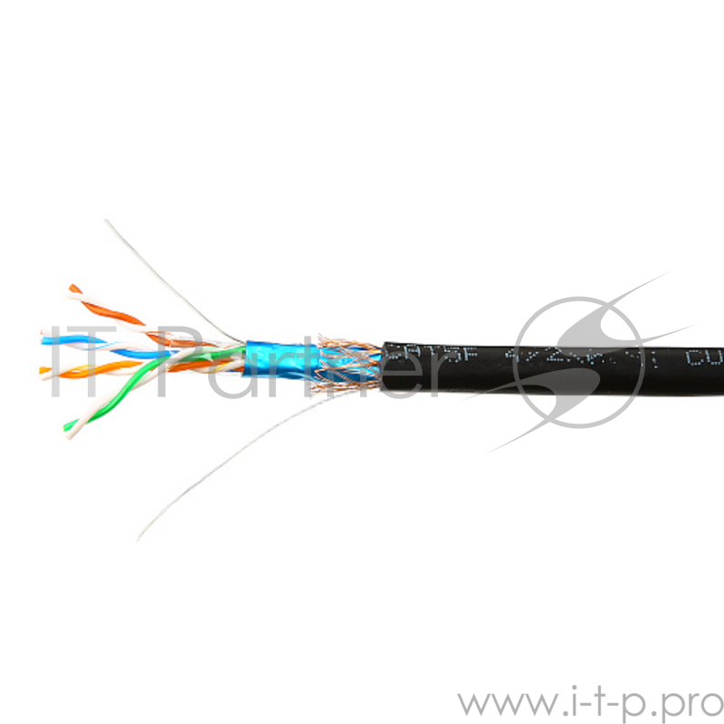Кабель SkyNet Premium SFTP outdoor 4x2x0,51, медный, FLUKE TEST, кат.5e, однож., 305 м, box, черный, экран+оплетка алюминий