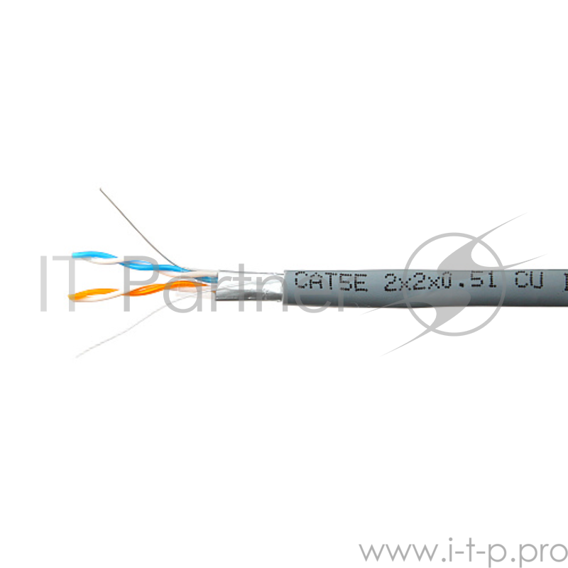 Кабель SkyNet Premium FTP indoor 2x2x0,51, медный, FLUKE TEST, кат.5e, однож., 305 м, box, серый