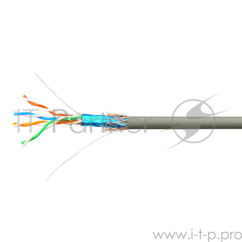 Кабель SkyNet Premium SFTP indoor 4x2x0,51, медный, FLUKE TEST, кат.5e, однож., 305 м, box, серый, экран+оплетка алюминий