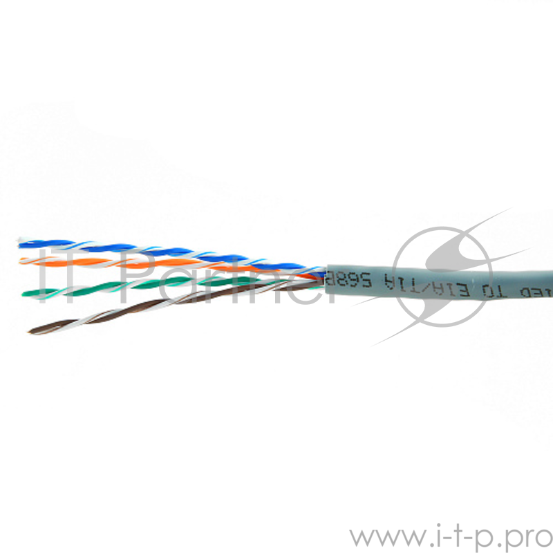 Кабель Cablexpert, UTP5e, 4 пары, 7 *0.18 мм, медь, многож., 305 м, Fluke Test, серый