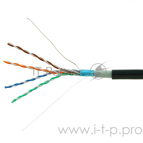 Кабель Cablexpert, FTP5e, 4 пары, 0.52 мм, медь, однож., экран, 305 м, для внешней прокладки, Fluke Test, черный