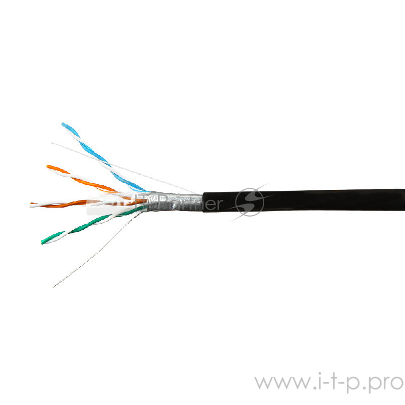 Кабель SkyNet Premium FTP outdoor 4x2x0,51, медный, FLUKE TEST, кат.5e, однож., 100 м, box, черный