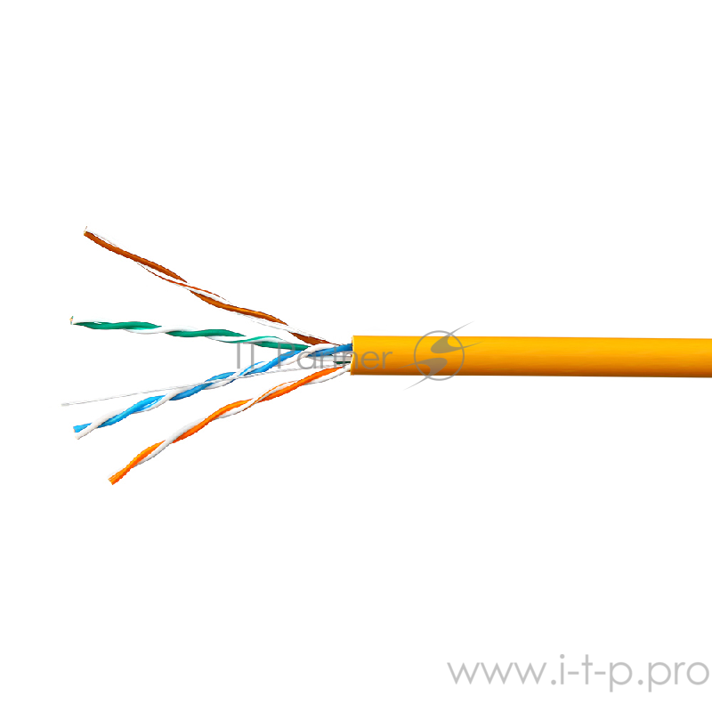 Кабель SkyNet Premium UTP-LSZH 4x2x0,51, низкое дымовыделение, нулевое содержание галогенов, медный, FLUKE TEST, кат.5e, однож., 100 м, box, оранжевый
