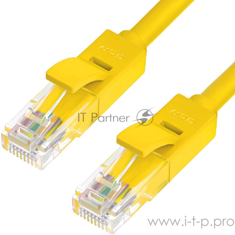 Патч-корд Greenconnect Патч-корд UTP прямой 10m AWG24 кат.5е, RJ45, медь, литой (Желтый), пластик пакет (GCR-LNC02-10.0m)