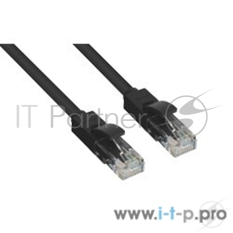 Патч-корд Greenconnect Патч-корд UTP прямой 3 m AWG24 кат.5е, RJ45, медь, литой (Черный), пластик пакет (GCR-LNC06-3.0m)
