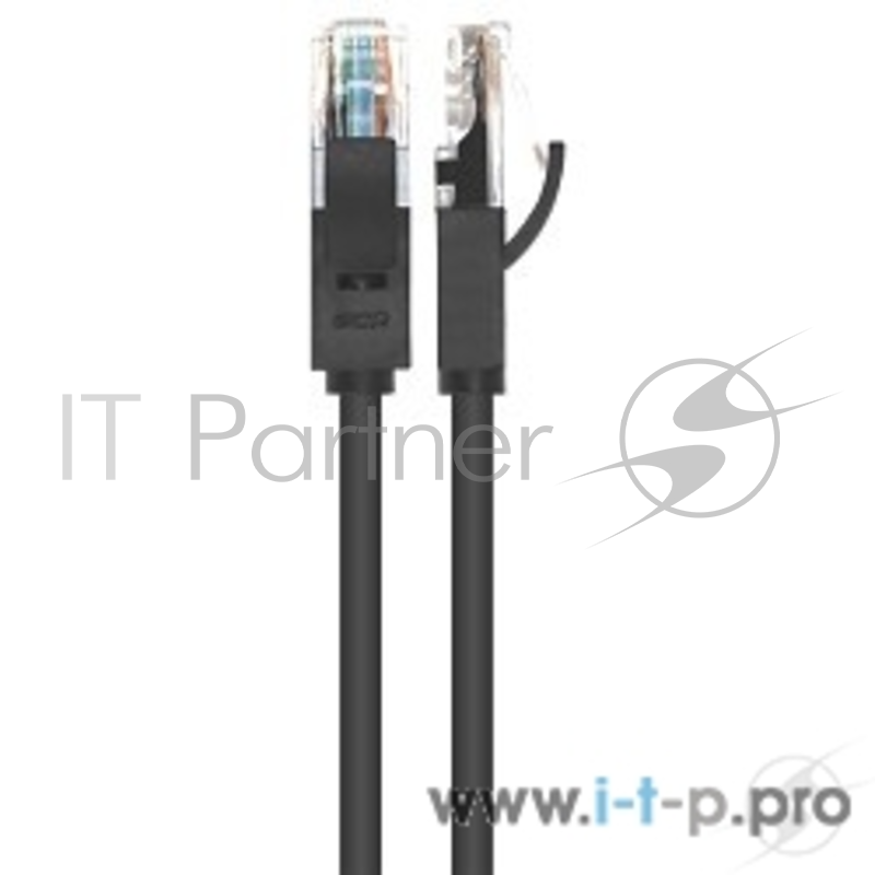 Патч-корд Greenconnect Патч-корд UTP прямой 3 m AWG24 кат.5е, RJ45, медь, литой (Черный), пластик пакет (GCR-LNC06-3.0m)