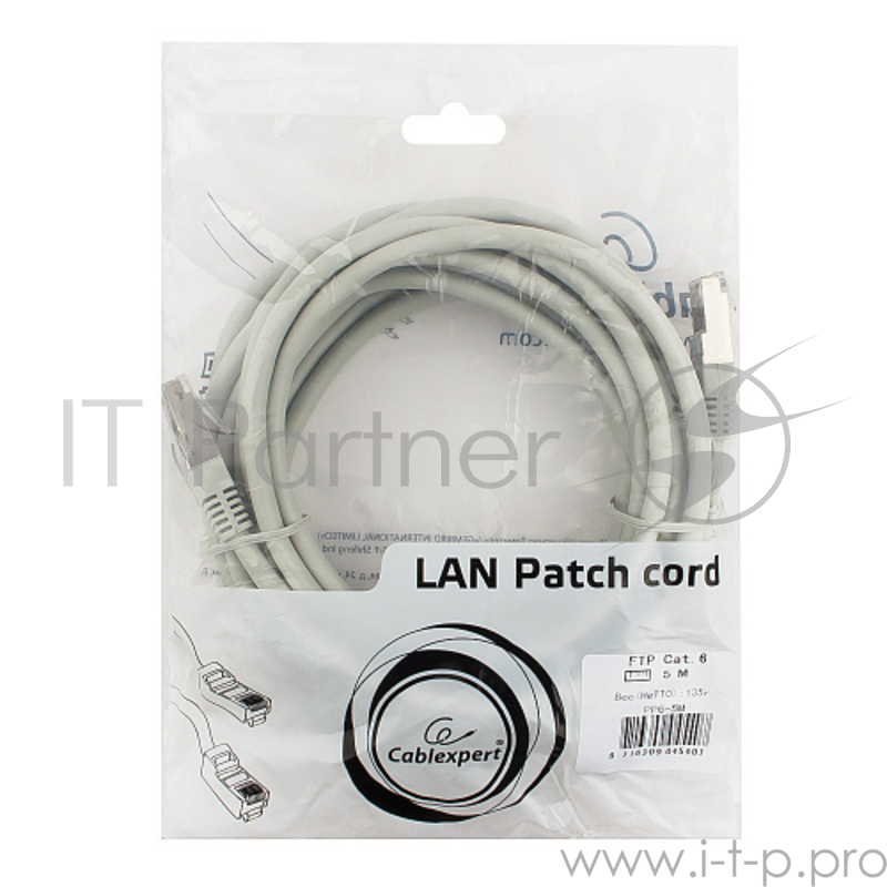 Патч-корд FTP Gembird PP6-5m кат.6, 5м, литой, многожильный