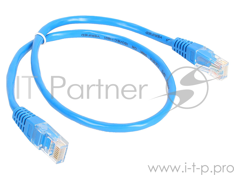 Патч-корд литой Aopen/Qust UTP кат.5е 0,5м синий