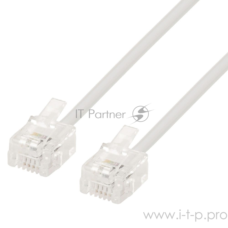 Кабель.телефонный аппарат-розетка TC6P4C-2M, 2 м