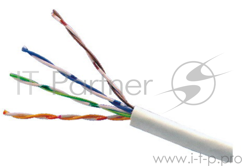 Кабель LANMASTER патч-кордовый UTP, 4x2, кат 5E, 350Mhz, PVC, белый, 305 м
