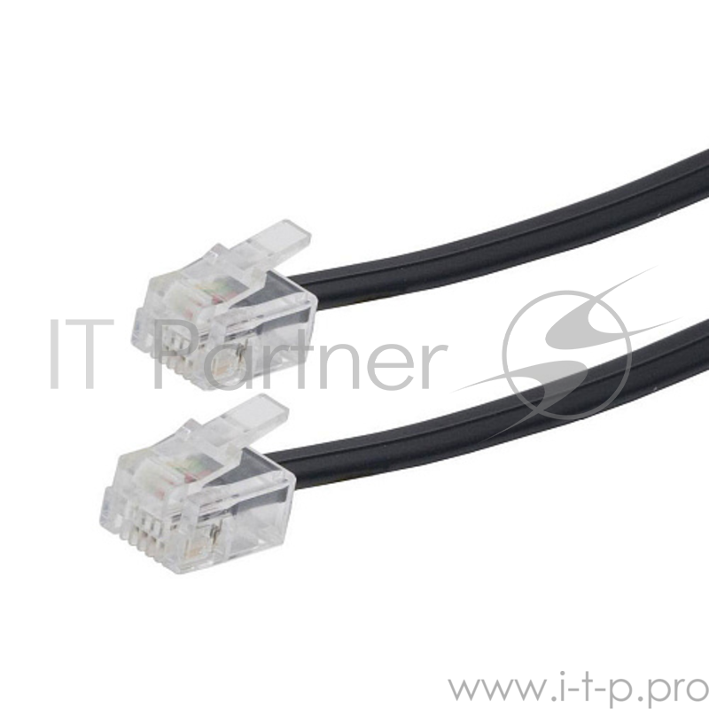 Кабель.телефонный аппарат-розетка TC6P4C-5M-BK, 5 м чёрный