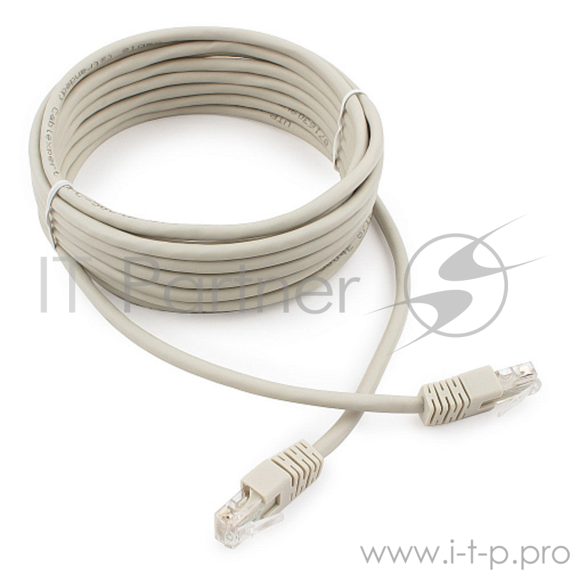 Патч-корд UTP Cablexpert кат.6, 5м, литой, многожильный (серый)
