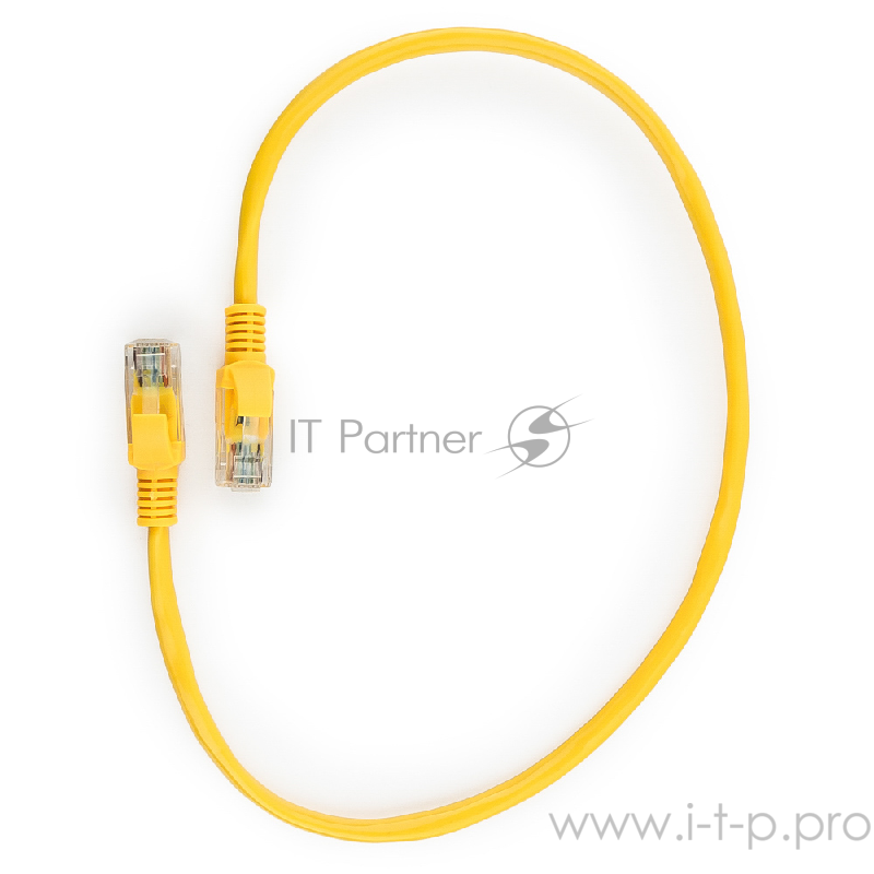 Патч-корд медный UTP Cablexpert PP10-0.5M/Y кат.5e, 0.5м, литой, многожильный (жёлтый)