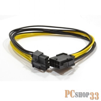 Кабель Cablexpert Удлинитель кабеля питания PCI-Express 6+2pin M/ PCI-Express 6+2pin F, 30см (CC-PSU-84)