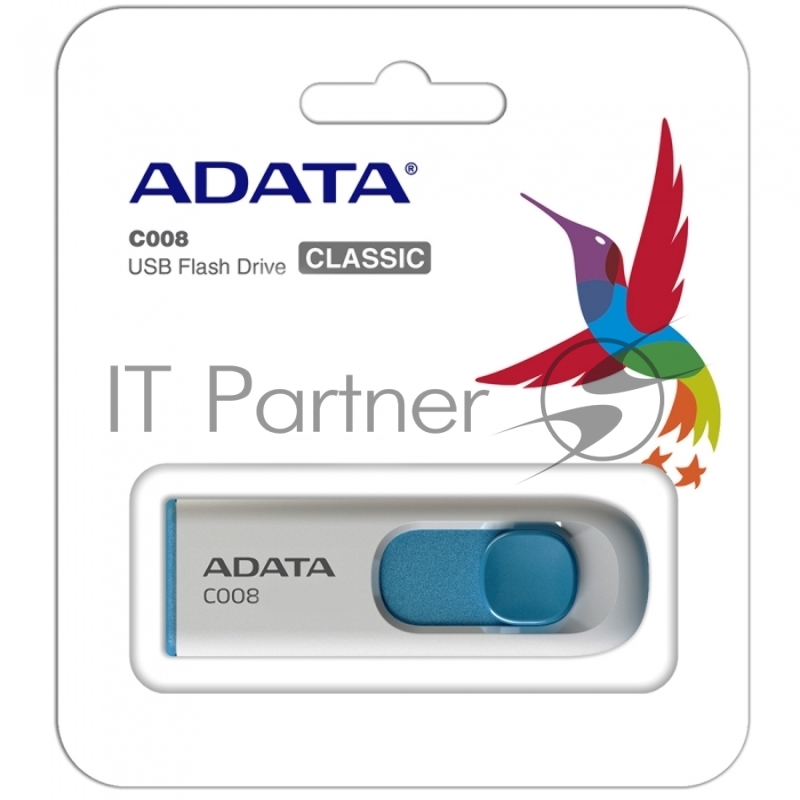 Носитель информации A-DATA Flash Drive 32Gb C008 AC008-32G-RWE {USB2.0, белый}