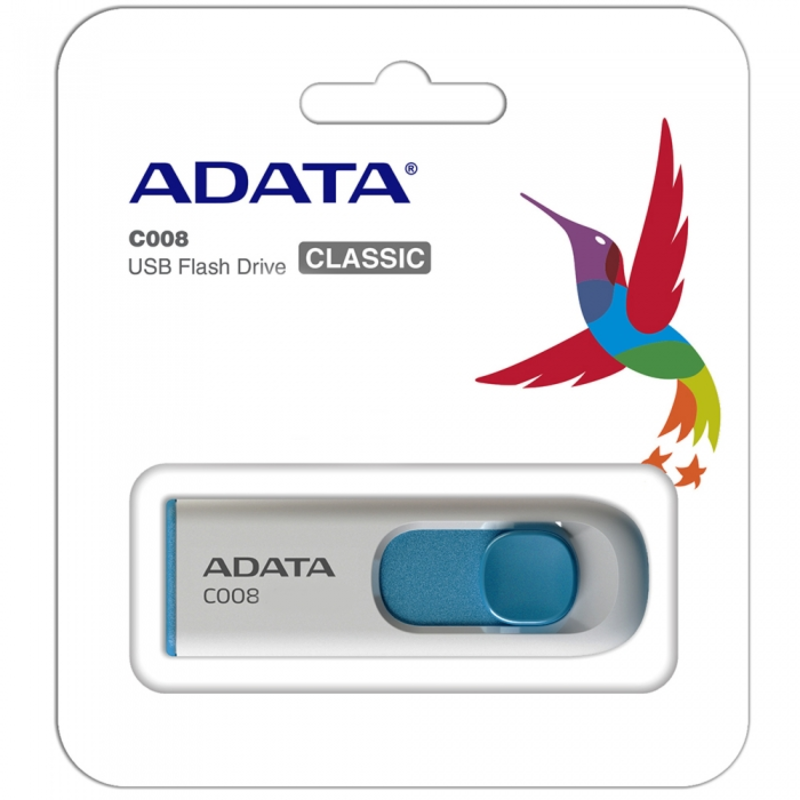 Носитель информации A-DATA Flash Drive 32Gb C008 AC008-32G-RWE {USB2.0, белый}