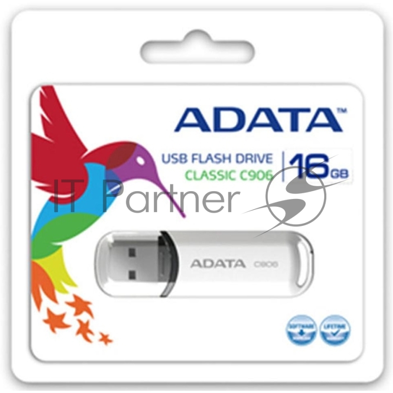 Носитель информации A-DATA Flash Drive 16Gb С906 AC906-16G-RWH {USB2.0, Белый}