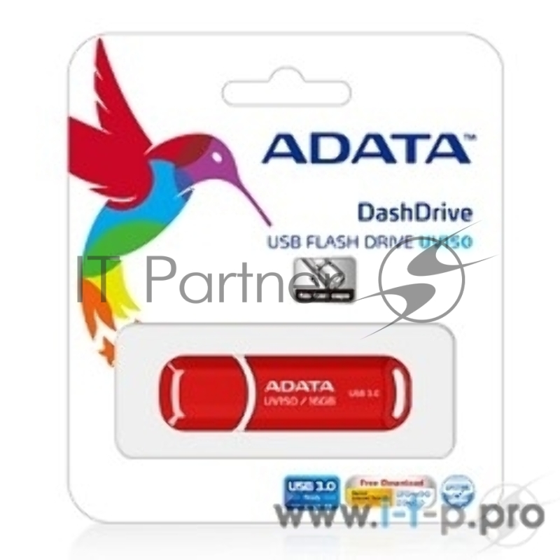 Носитель информации A-DATA Flash Drive 16Gb UV150 AUV150-16G-RRD {USB3.0, Red}