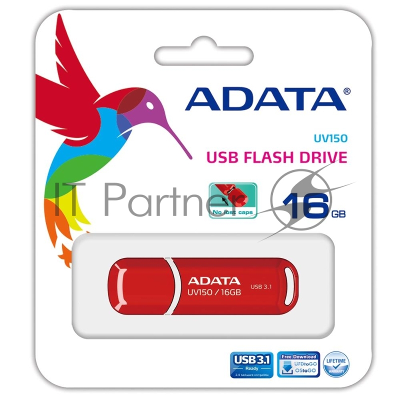 Носитель информации A-DATA Flash Drive 16Gb UV150 AUV150-16G-RRD {USB3.0, Red}