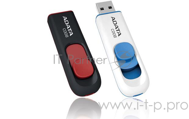 Носитель информации A-DATA Flash Drive 32Gb С008 AC008-32G-RKD {USB2.0, Black-Red}